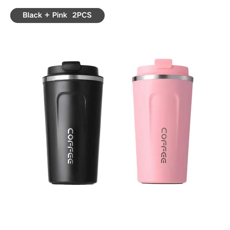 380/510ML Thermo Cafe Coffee Mug Car Thermos Mug Leak_Proof Travel Thermo Cup for Tea Water Coffee Double Stainless Steel