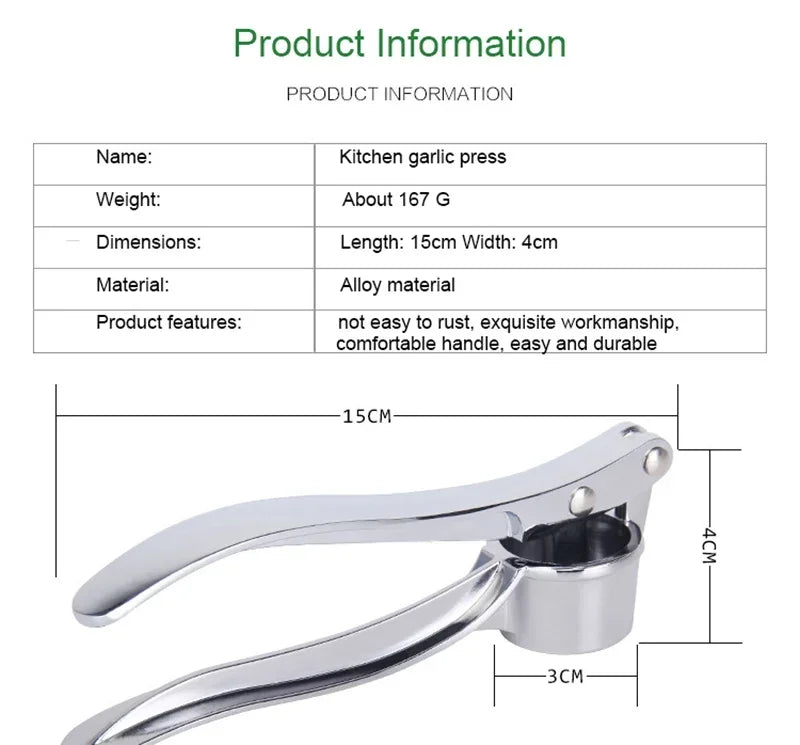 Kitchen Stainless Steel Garlic Smasher Squeezer Manual Press Grinding Tool Kitchen Accessories Kitchen Accessories 2025