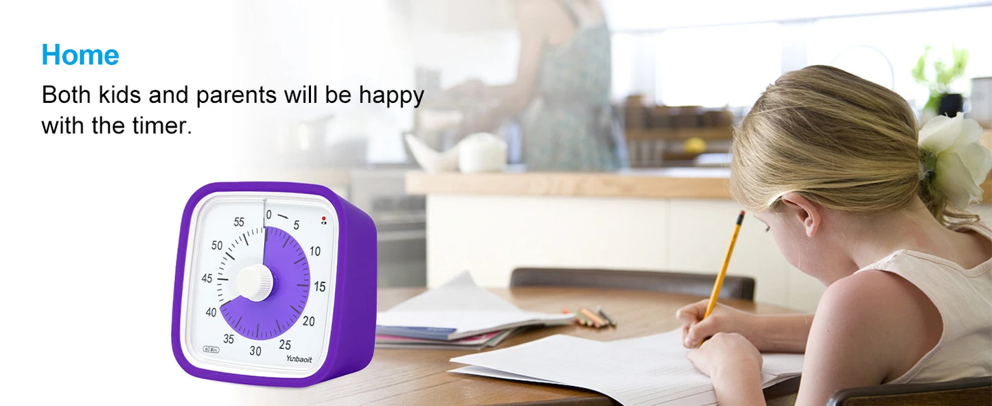 Yunbaoit Upgraded Visual Timer with Protective Case, 60 Minute Silent Countdown Timer for Kids and Adults