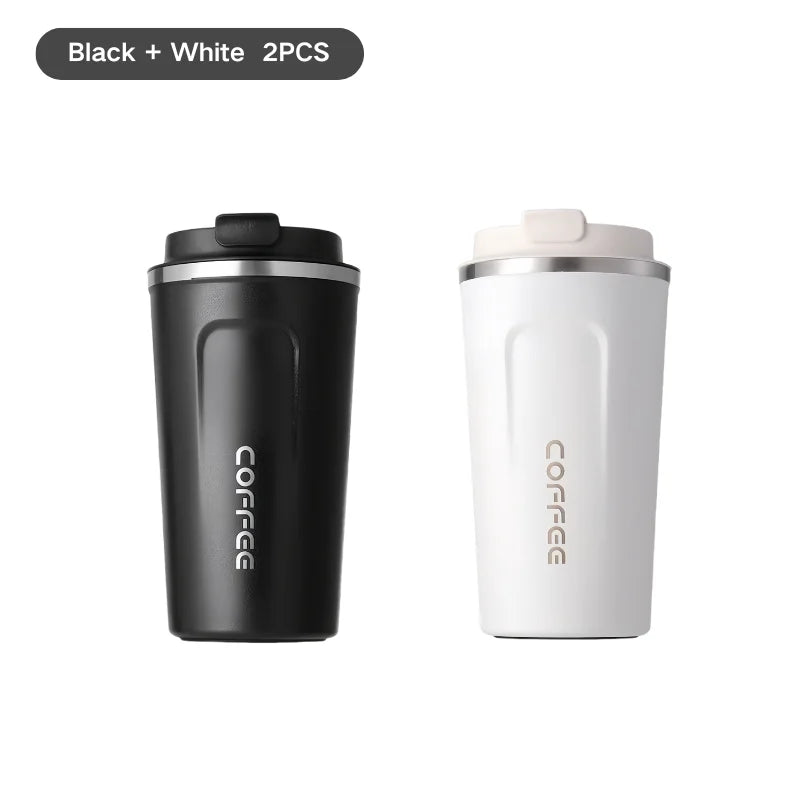 380/510ML Thermo Cafe Coffee Mug Car Thermos Mug Leak_Proof Travel Thermo Cup for Tea Water Coffee Double Stainless Steel