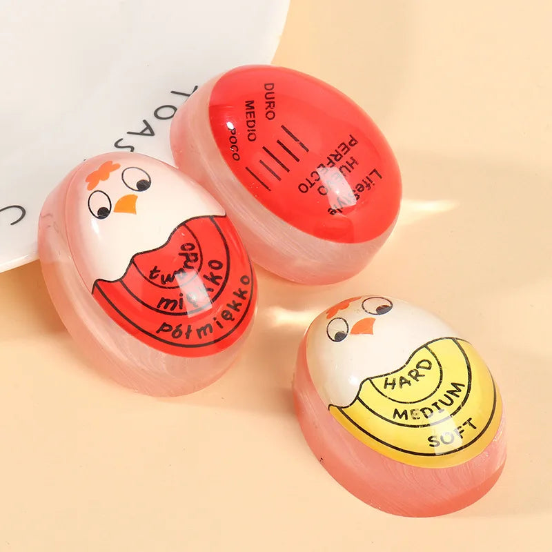 Eco-Friendly Resin Red Eggs Timer Egg Timer Resin Boiled Egg Cooker Color Changing Cooking Temperature Observer Kitchen Tool