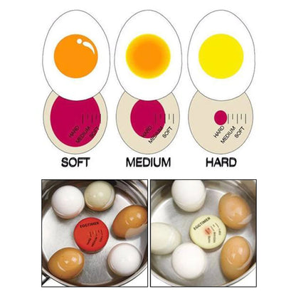 Eco-Friendly Resin Red Eggs Timer Egg Timer Resin Boiled Egg Cooker Color Changing Cooking Temperature Observer Kitchen Tool