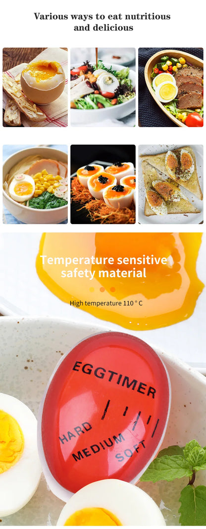 Eco-Friendly Resin Red Eggs Timer Egg Timer Resin Boiled Egg Cooker Color Changing Cooking Temperature Observer Kitchen Tool