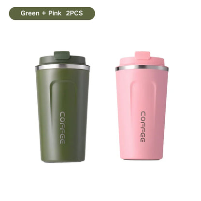 380/510ML Thermo Cafe Coffee Mug Car Thermos Mug Leak_Proof Travel Thermo Cup for Tea Water Coffee Double Stainless Steel