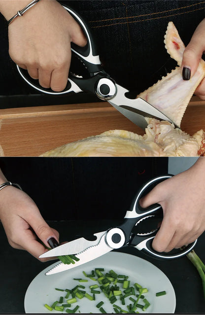 Thickened Kitchen Scissors Strong Chicken Bone Scissors Household Multi-Functional Food Scissors Sharp and Durable