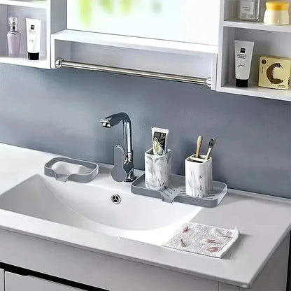 Silicone Kitchen Sink Tray Japanese-style Bathroom Toilet Water-free Silicone Soap Box Drain Mat Sink Splash Dry Size Drain Mat