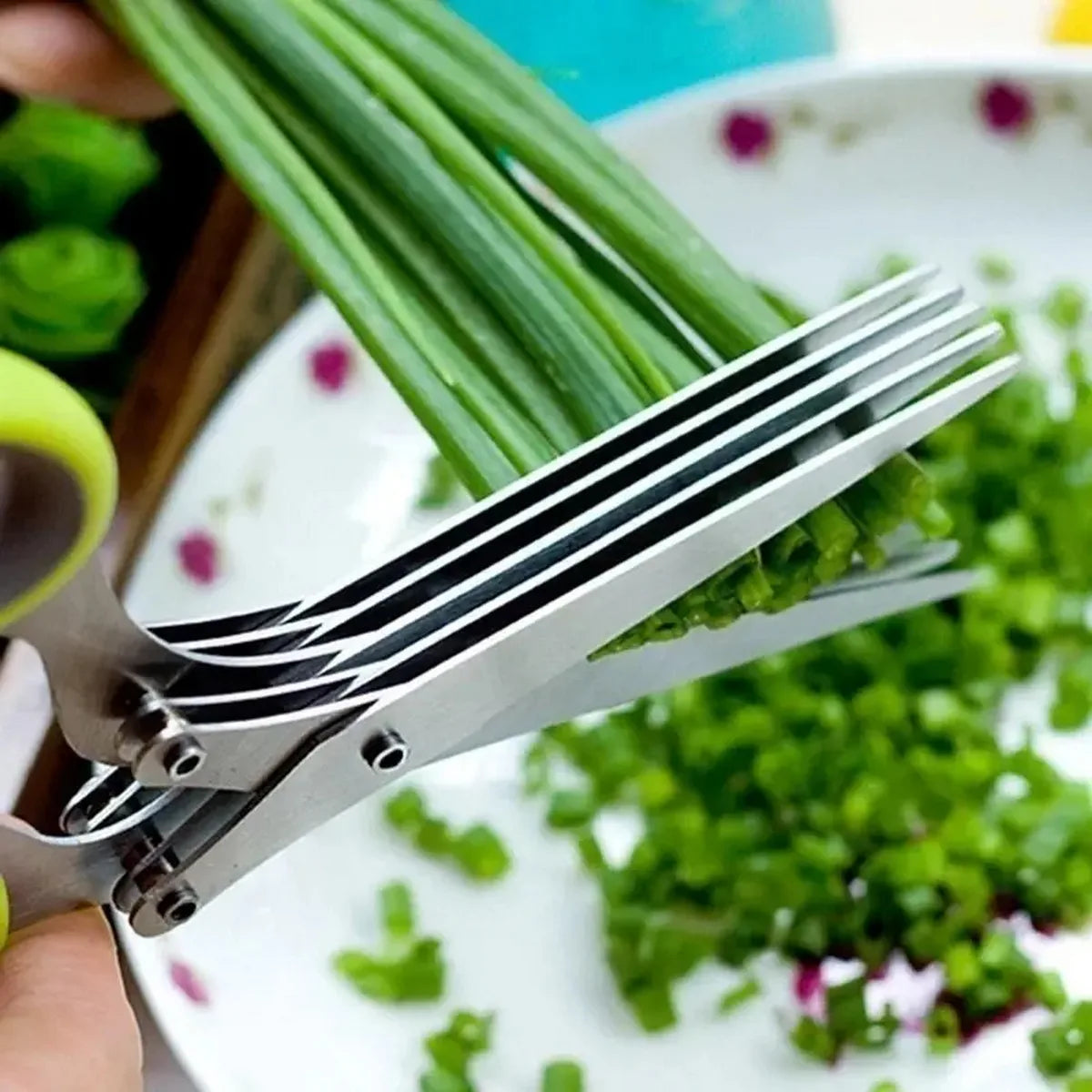 Multi Functional Stainless Steel 3 5 Layer Kitchen Scissors for Pepper Scallion Laver Cutting Chopping Cooking Tool