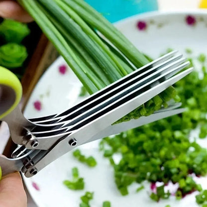 Multi Functional Stainless Steel 3 5 Layer Kitchen Scissors for Pepper Scallion Laver Cutting Chopping Cooking Tool