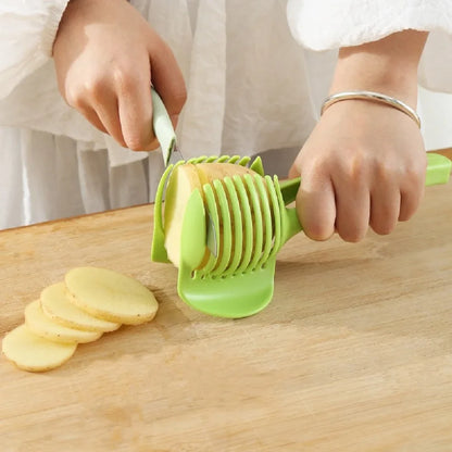 Stainless Steel Kitchen Handheld Orange Lemon Slicer Tomato Cutting Clip Fruit Slicer Onion Slicer KitchenItem Cutter Accessorie