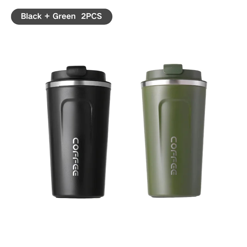 380/510ML Thermo Cafe Coffee Mug Car Thermos Mug Leak_Proof Travel Thermo Cup for Tea Water Coffee Double Stainless Steel