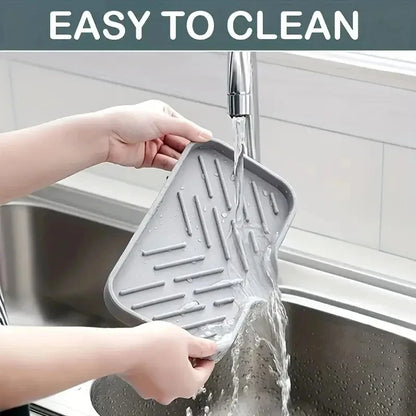 Silicone Kitchen Sink Tray Japanese-style Bathroom Toilet Water-free Silicone Soap Box Drain Mat Sink Splash Dry Size Drain Mat