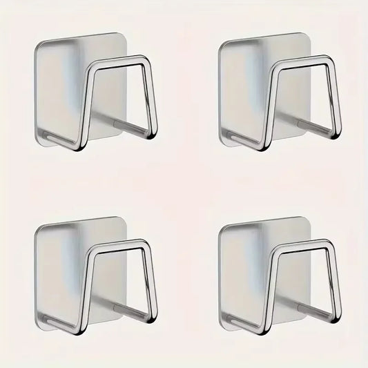 4Pcs Kitchen Storage Rack, Punching-free Wall Under Cabinet Cutting Board , Multi-functional , Accessories