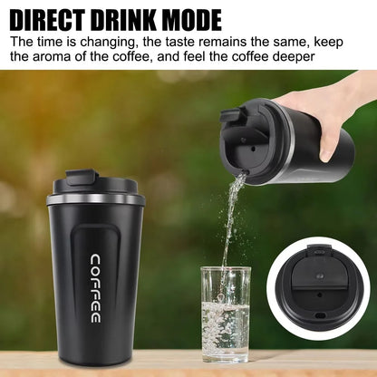 380/510ML Thermo Cafe Coffee Mug Car Thermos Mug Leak_Proof Travel Thermo Cup for Tea Water Coffee Double Stainless Steel