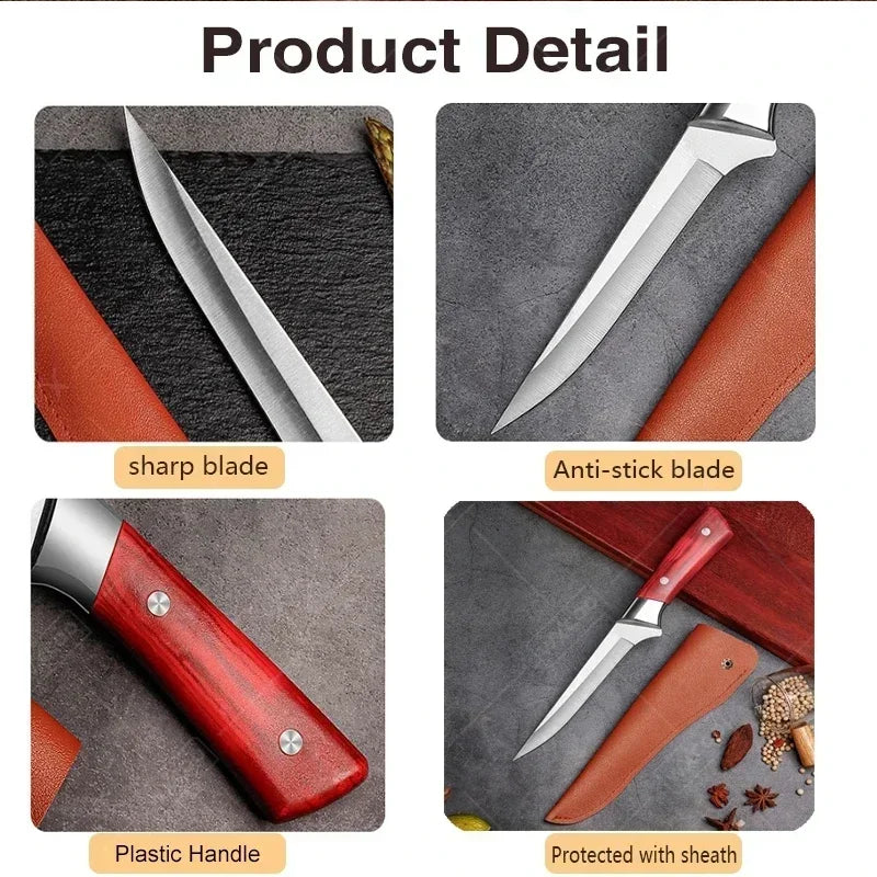 Professional Hand Forged Fillet Knife Boning Knife Bone Meat Fruit Fish Vegetables Chef Knife Stainless Steel Kitchen Knives