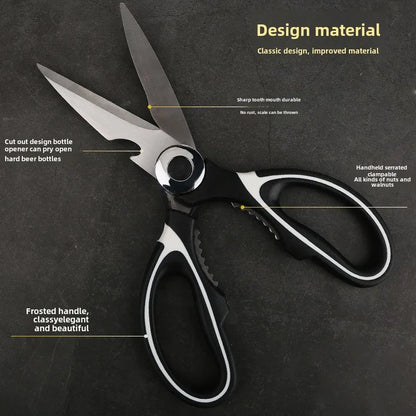 Thickened Kitchen Scissors Strong Chicken Bone Scissors Household Multi-Functional Food Scissors Sharp and Durable
