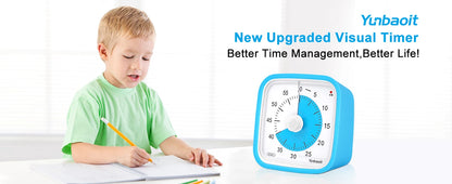 Yunbaoit Upgraded Visual Timer with Protective Case, 60 Minute Silent Countdown Timer for Kids and Adults