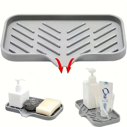 Silicone Kitchen Sink Tray Japanese-style Bathroom Toilet Water-free Silicone Soap Box Drain Mat Sink Splash Dry Size Drain Mat