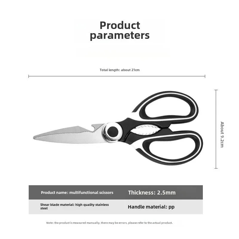 Thickened Kitchen Scissors Strong Chicken Bone Scissors Household Multi-Functional Food Scissors Sharp and Durable