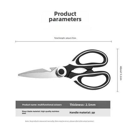 Thickened Kitchen Scissors Strong Chicken Bone Scissors Household Multi-Functional Food Scissors Sharp and Durable