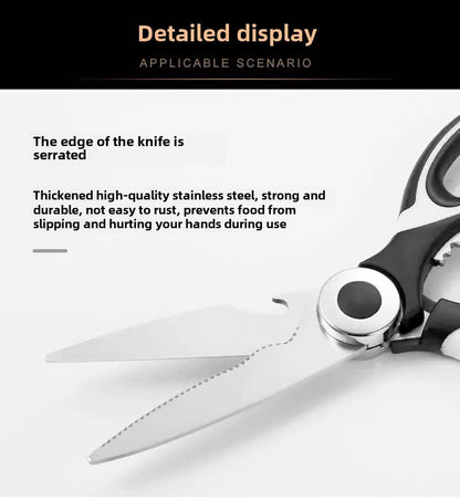 Thickened Kitchen Scissors Strong Chicken Bone Scissors Household Multi-Functional Food Scissors Sharp and Durable