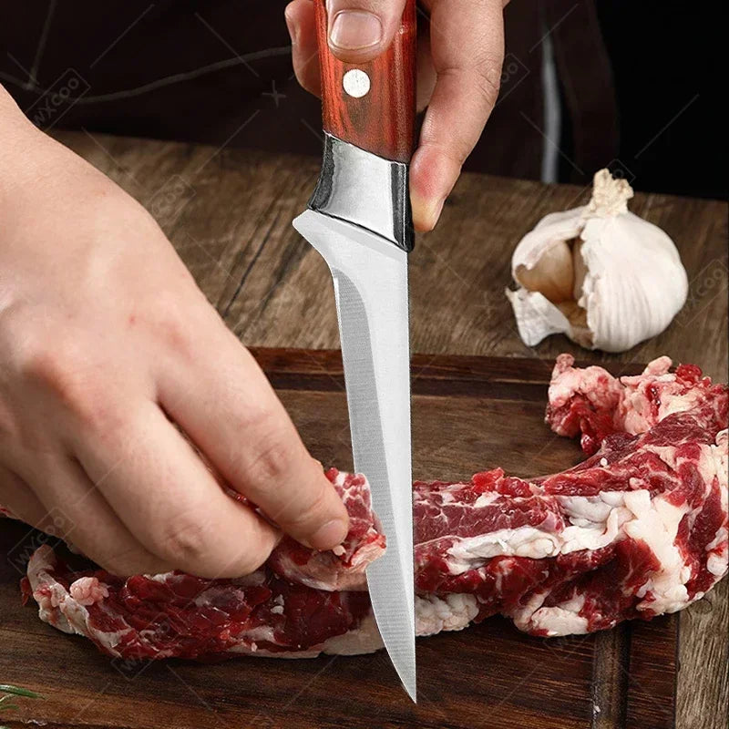 Professional Hand Forged Fillet Knife Boning Knife Bone Meat Fruit Fish Vegetables Chef Knife Stainless Steel Kitchen Knives