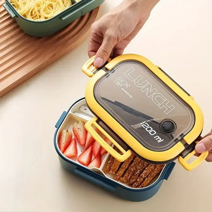Thickened plastic lunch box compartment 2 layer lunch box commuter lunch box microwaveable