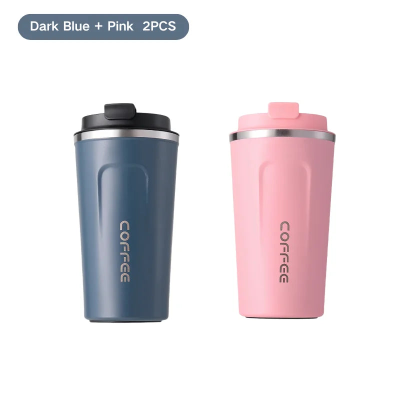 380/510ML Thermo Cafe Coffee Mug Car Thermos Mug Leak_Proof Travel Thermo Cup for Tea Water Coffee Double Stainless Steel