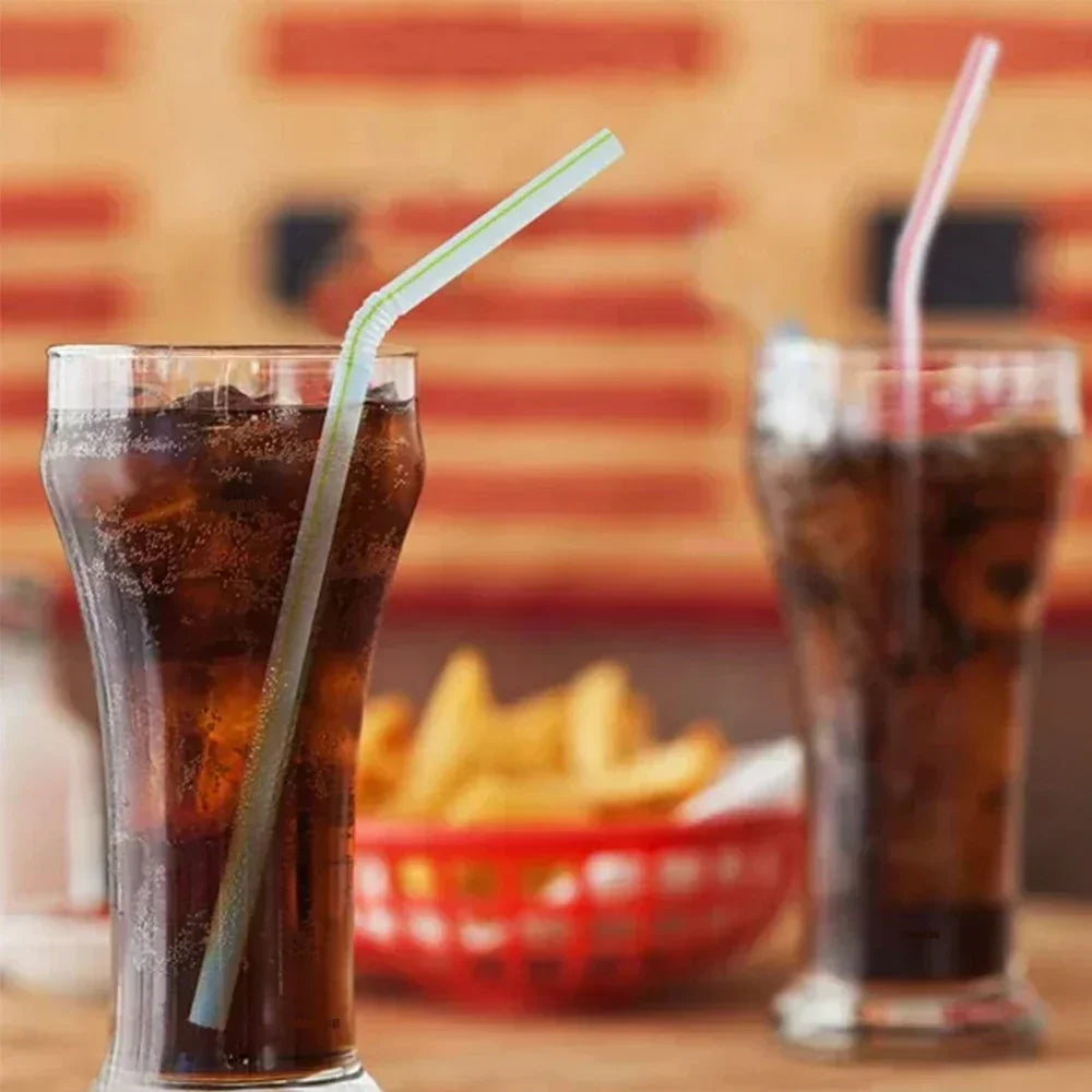 Multicolor Plastic Pipes Drinking Straws Cola Straws Bar Party Wedding Kitchen Pajitas Cocktail Straw Wholesale Tool