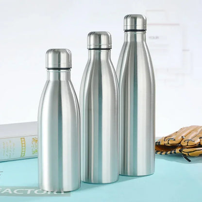 Single Layer Stainless Steel Canteen Kettle Outdoor Camping Hiking Water Bottle Portable Large Capacity Leakproof Drinking Bottl