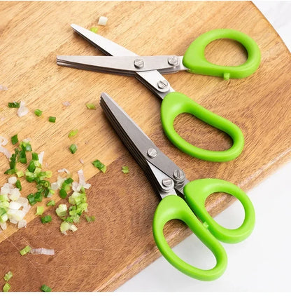Multi Functional Stainless Steel 3 5 Layer Kitchen Scissors for Pepper Scallion Laver Cutting Chopping Cooking Tool