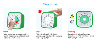 Yunbaoit Upgraded Visual Timer with Protective Case, 60 Minute Silent Countdown Timer for Kids and Adults