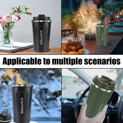 380/510ML Thermo Cafe Coffee Mug Car Thermos Mug Leak_Proof Travel Thermo Cup for Tea Water Coffee Double Stainless Steel