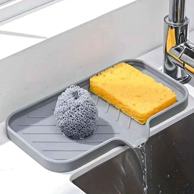 Silicone Kitchen Sink Tray Japanese-style Bathroom Toilet Water-free Silicone Soap Box Drain Mat Sink Splash Dry Size Drain Mat