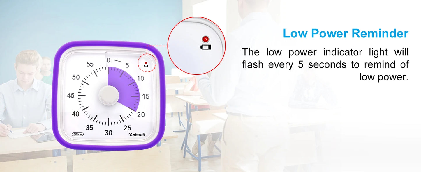 Yunbaoit Upgraded Visual Timer with Protective Case, 60 Minute Silent Countdown Timer for Kids and Adults