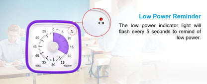Yunbaoit Upgraded Visual Timer with Protective Case, 60 Minute Silent Countdown Timer for Kids and Adults