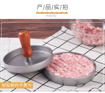 Burger Press Non-Stick Hamburger Patty Maker with Wax Paper Aluminum Burger Maker for Kitchen BBQ Grill