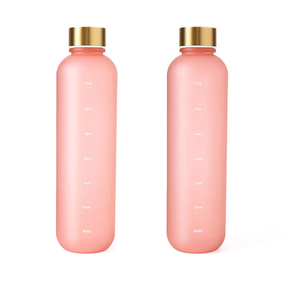 1000ML Bottle With Time Marker Motivational Reusable Fitness Sports Outdoors Travel Cycling Leakproof BPA Free Frosted Bottle