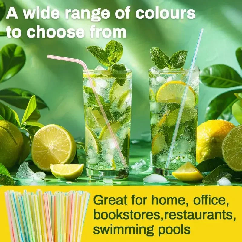 Multicolor Plastic Pipes Drinking Straws Cola Straws Bar Party Wedding Kitchen Pajitas Cocktail Straw Wholesale Tool