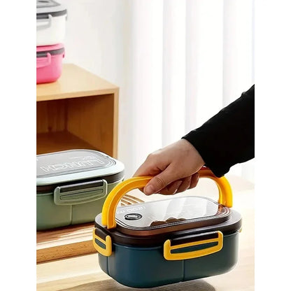 Thickened plastic lunch box compartment 2 layer lunch box commuter lunch box microwaveable