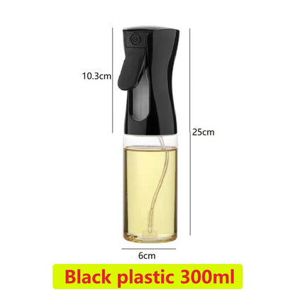 1PCS Black Transparent Kitchen Oil Bottle Cooking Oil Spray Olive Oil Bottle Fitness Barbecue Spray Oil Dispenser Household