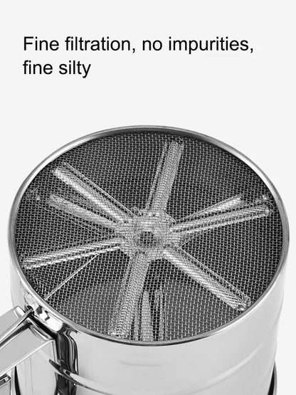 1PC Stainless Steel Flour Sifter Sieve with Hand Press Fine Mesh for Baking Powder Sugar Kitchen Baking Tools