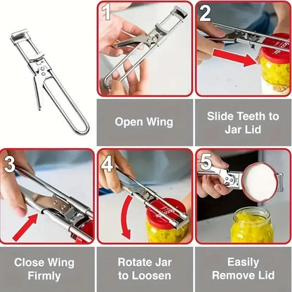 1pc New Non-slip Stainless Steel Can Opener Adjustable Bottle Opener Adjustable Multifunctional Stainless Steel Can Opener