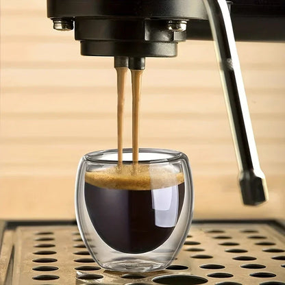 6pcs Double Wall Glass Cup 80ml Cute Mugs Coffee Cups Drinking Glasses for Drinks Personalized Mug Beer Tea Cup Set
