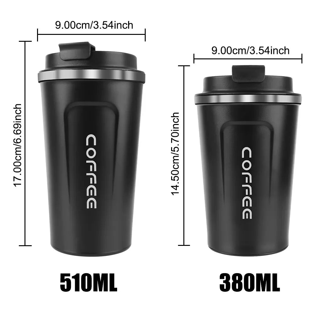 380/510ML Thermo Cafe Coffee Mug Car Thermos Mug Leak_Proof Travel Thermo Cup for Tea Water Coffee Double Stainless Steel