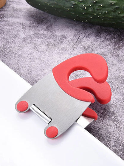 Pot Clip/Stainless Steel Pot Holder For Spoon Rest Silicone And Anti Scald Grip Easy Pot Fixed Clamp Kitchen Accessories Tools