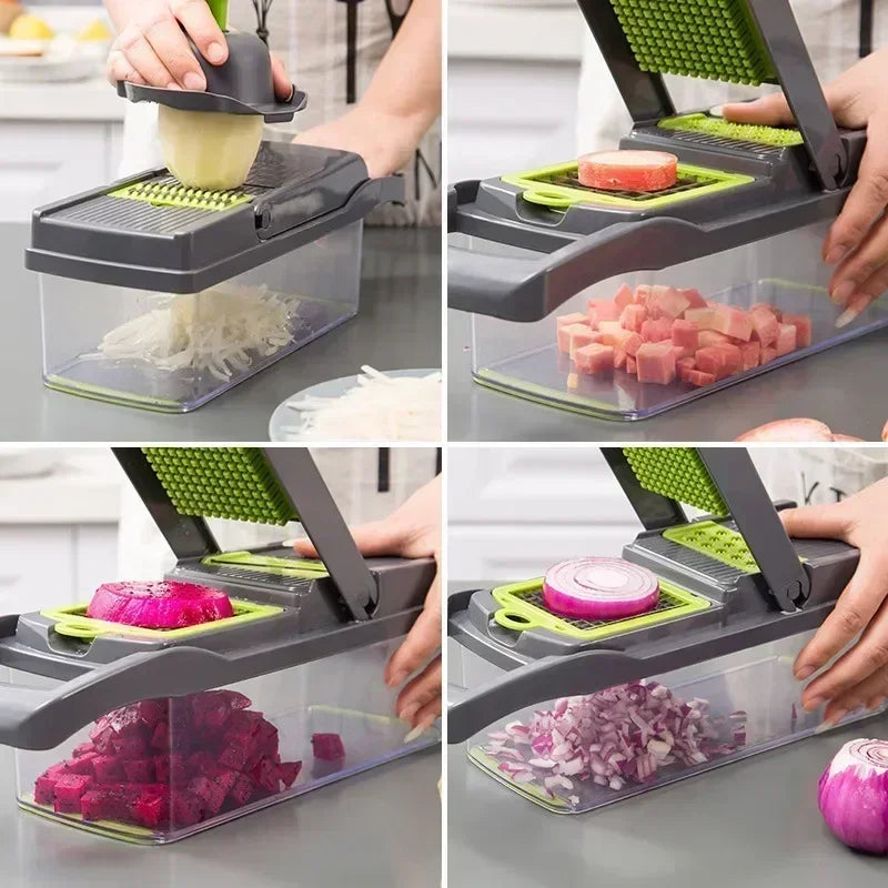 Kitchen large capacity multifunctional vegetable slicer for cutting vegetables, shredded potatoes, and slicing