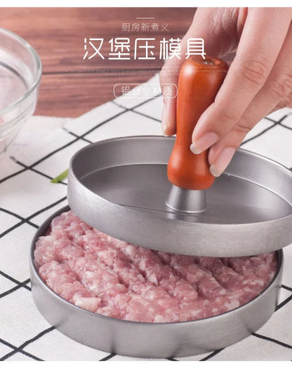 Burger Press Non-Stick Hamburger Patty Maker with Wax Paper Aluminum Burger Maker for Kitchen BBQ Grill