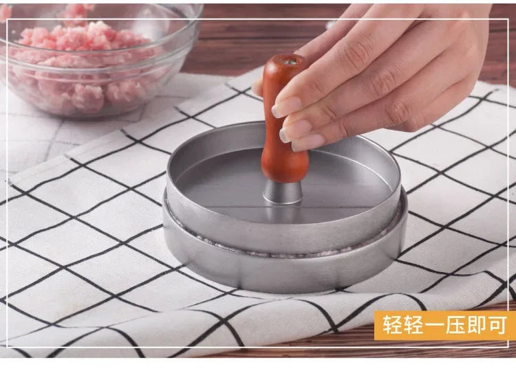 Burger Press Non-Stick Hamburger Patty Maker with Wax Paper Aluminum Burger Maker for Kitchen BBQ Grill