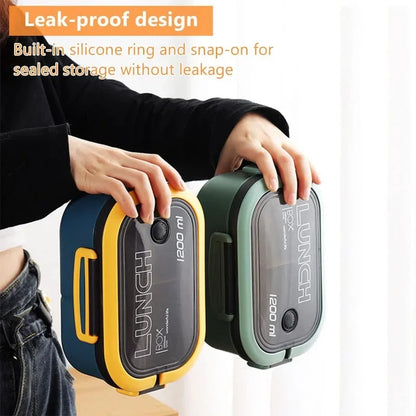 Thickened plastic lunch box compartment 2 layer lunch box commuter lunch box microwaveable