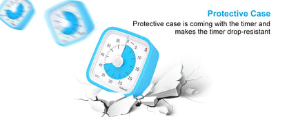 Yunbaoit Upgraded Visual Timer with Protective Case, 60 Minute Silent Countdown Timer for Kids and Adults